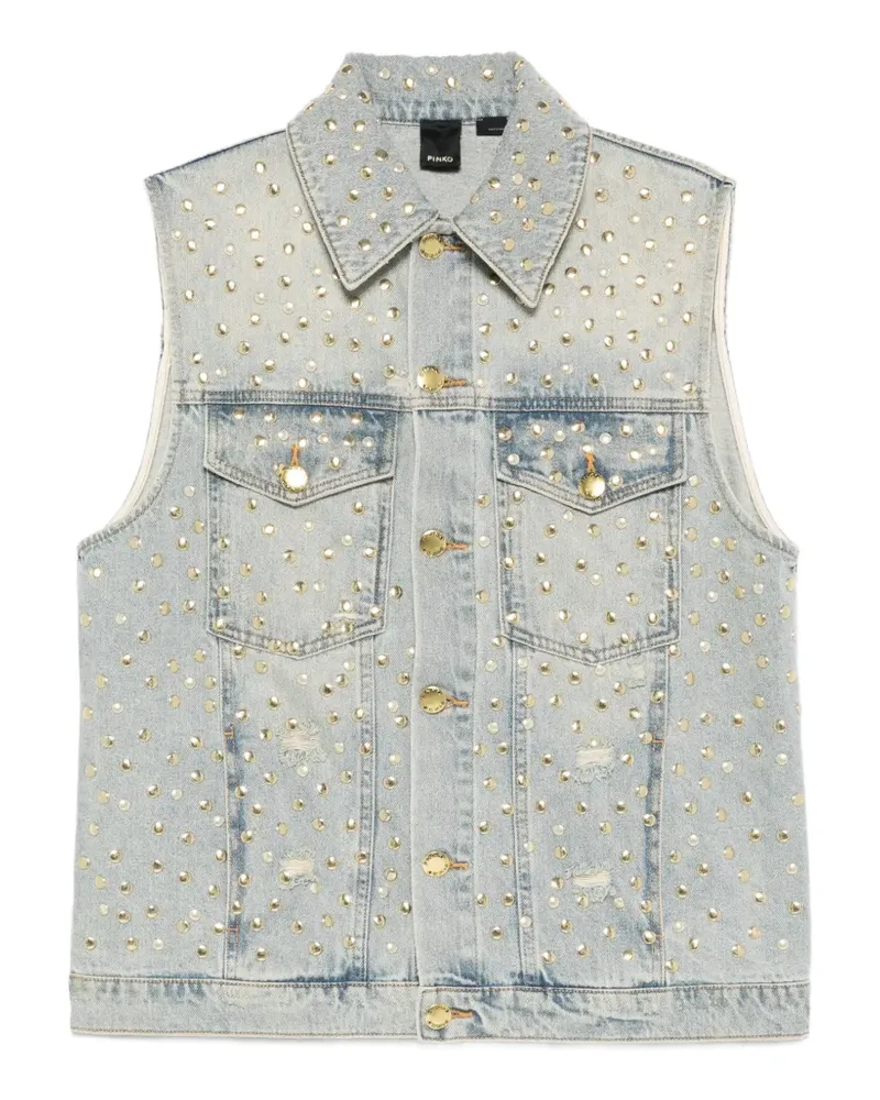 Pinko Gemito studded distressed gilet - Blau Blau