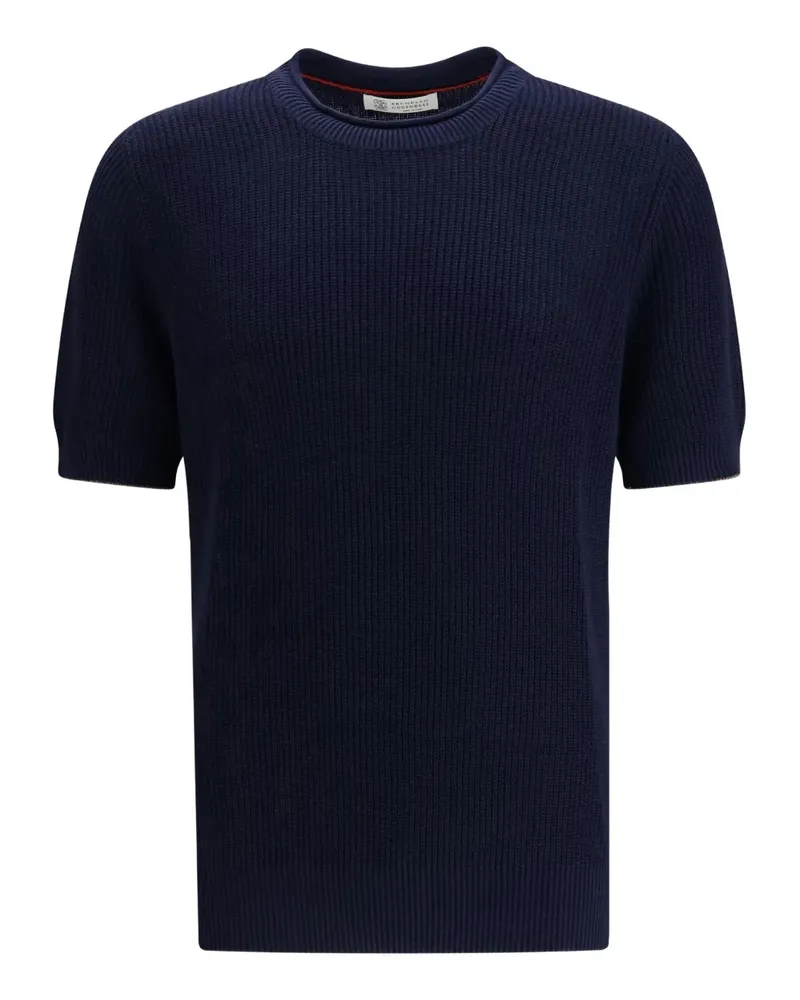 Brunello Cucinelli Geripptes T-Shirt - Blau Blau