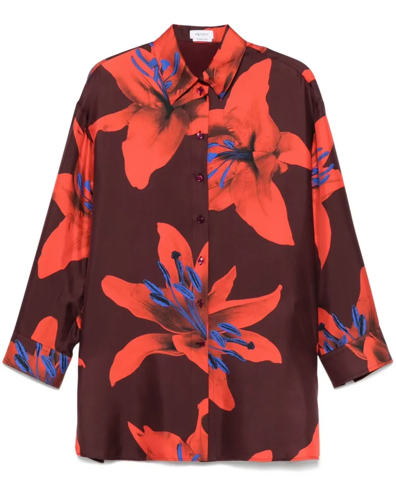 Alexander McQueen Hemd mit Blumen-Print - Rot Rot