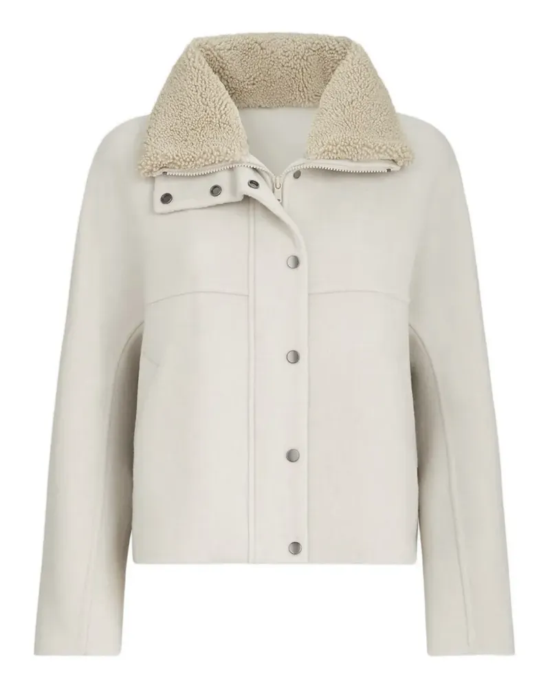 Brunello Cucinelli Handgefertigte Jacke aus Schurwolle und Kaschmir mit abnehmbarem Shearling-Einsatz - Nude Nude