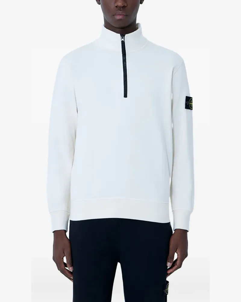 Stone Island Stehkragen-Sweatshirt mit kurzem Reißverschluss - Nude Nude