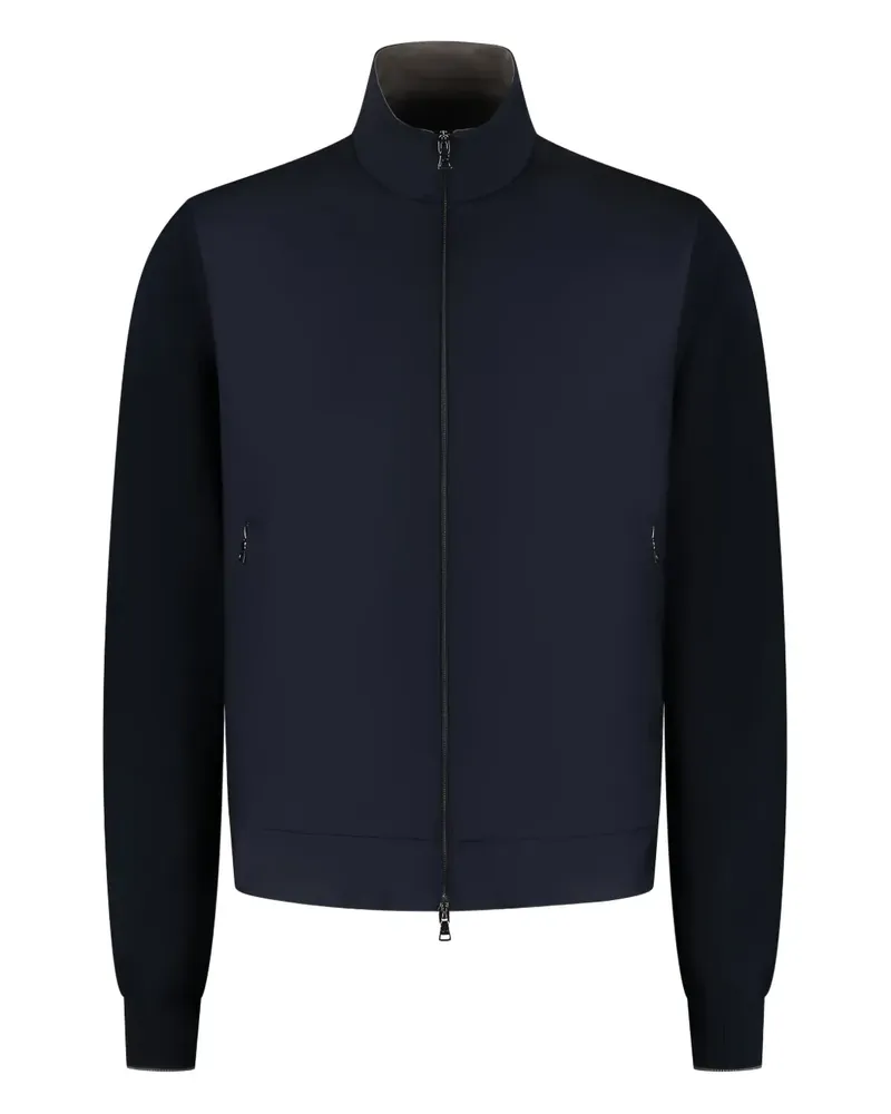 Paul & Shark knitted-panel zip-up jacket - Blau Blau