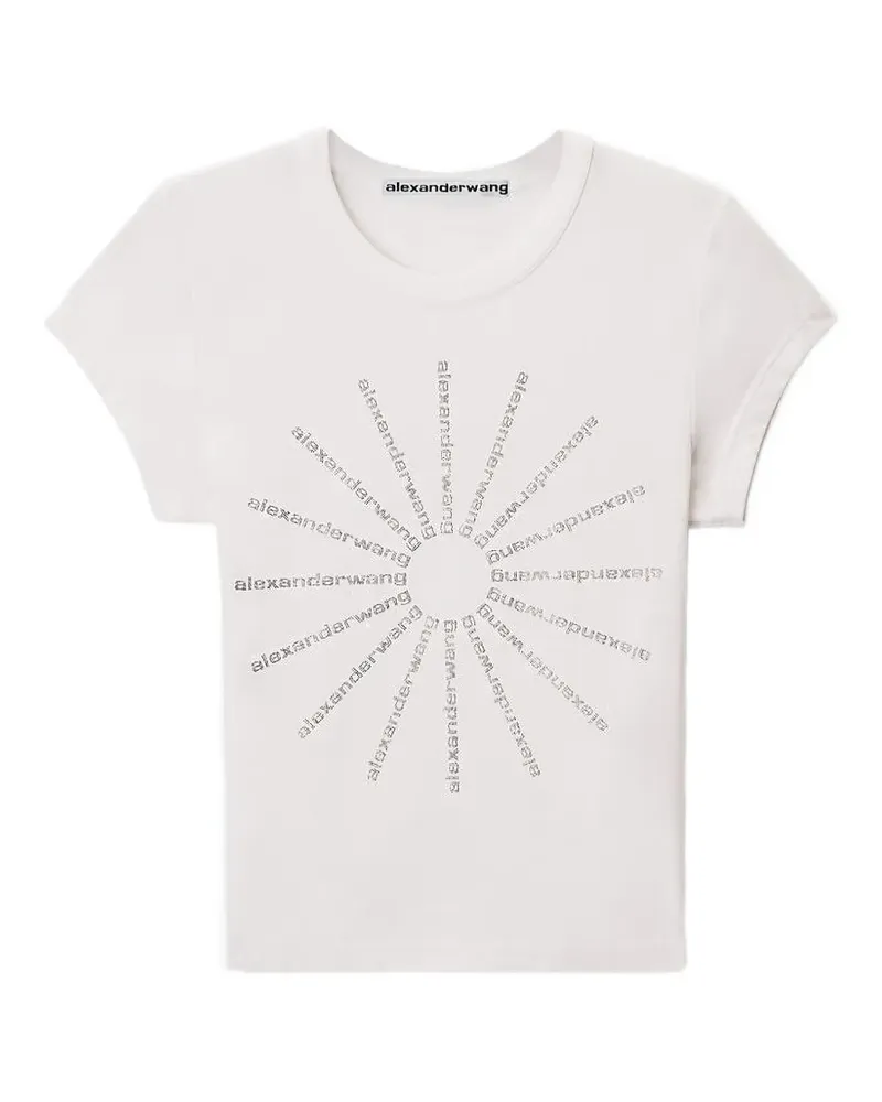 Alexander Wang Pinwheel T-Shirt mit Kristallen - Weiß Weiß