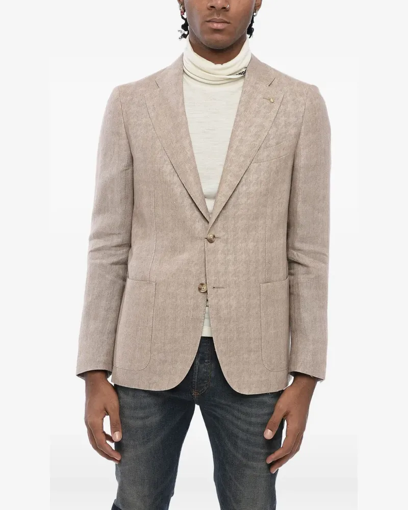 Corneliani jacquard single-breasted blazer - Nude Nude