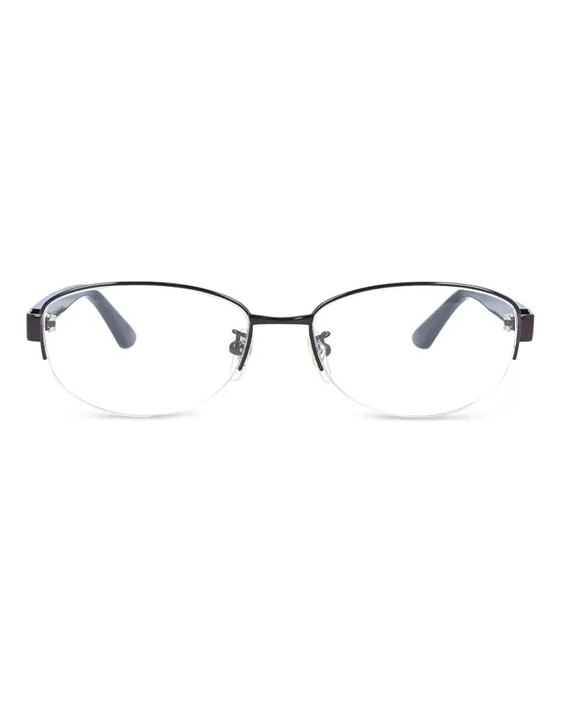 Gucci Runde Brille mit Logo-Schild - Braun Braun