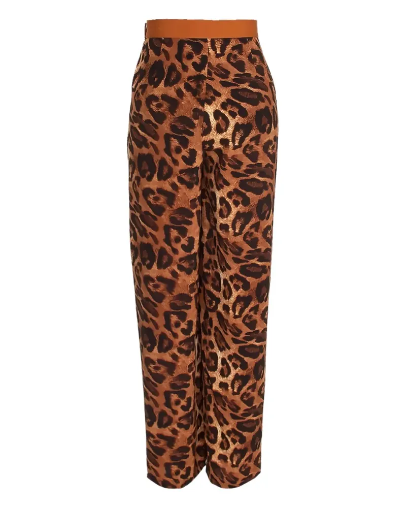 Mystique leopard-print slit trousers - Braun Braun