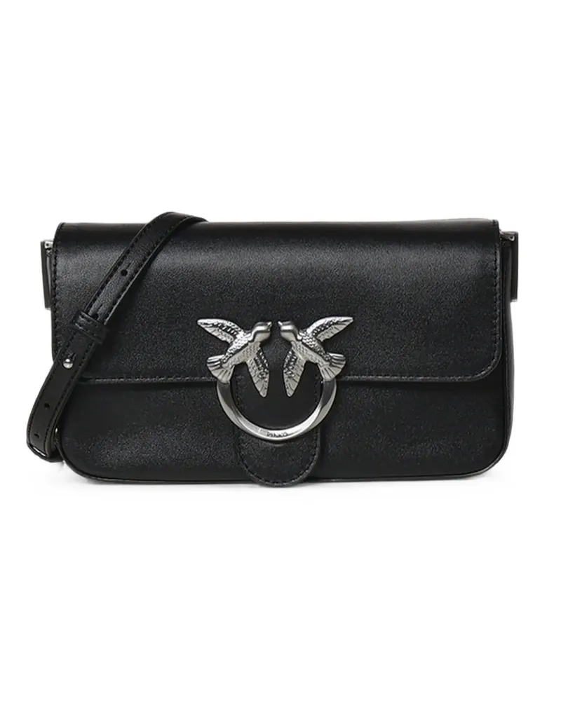 Pinko Love Birds leather shoulder bag - Schwarz Schwarz