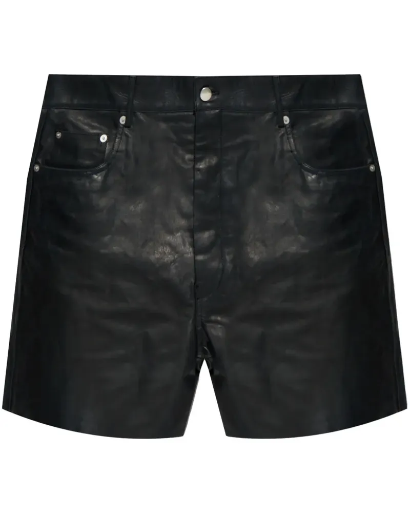 Rick Owens Shorts aus Leder Schwarz