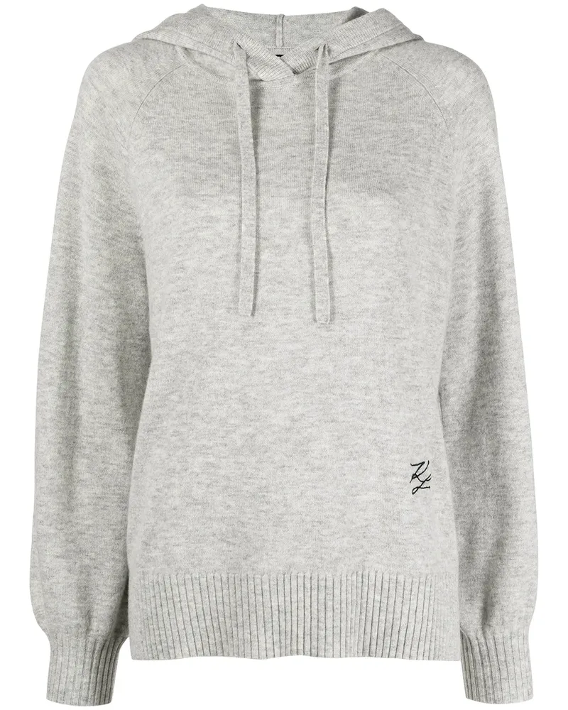 Karl Lagerfeld Hoodie mit Logo-Stickerei - Grau Grau