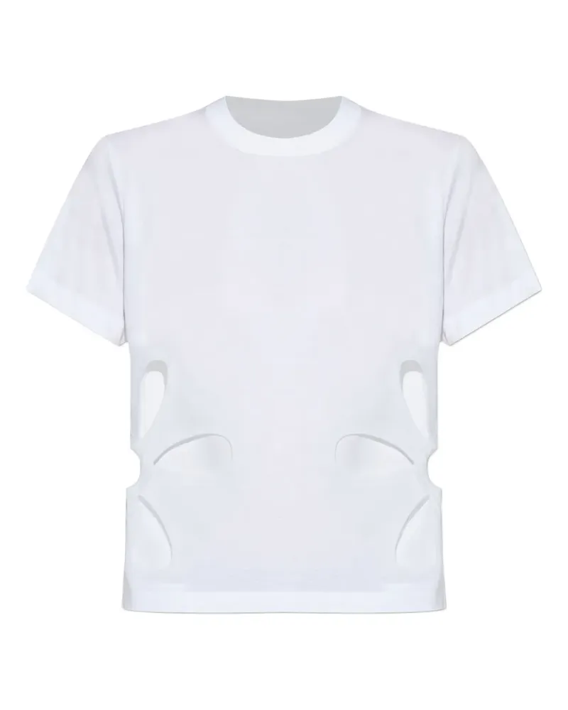 Noir Kei Ninomiya floral cut-out T-shirt - Weiß Weiß