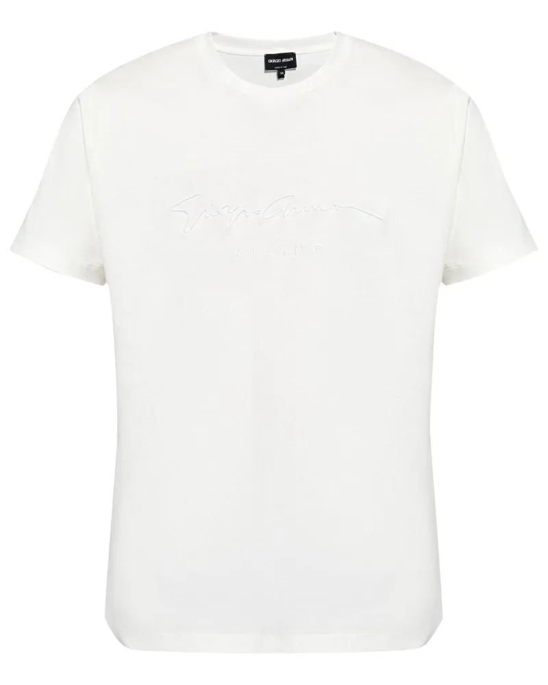 Giorgio Armani T-Shirt mit Logo-Stickerei - Weiß Weiß