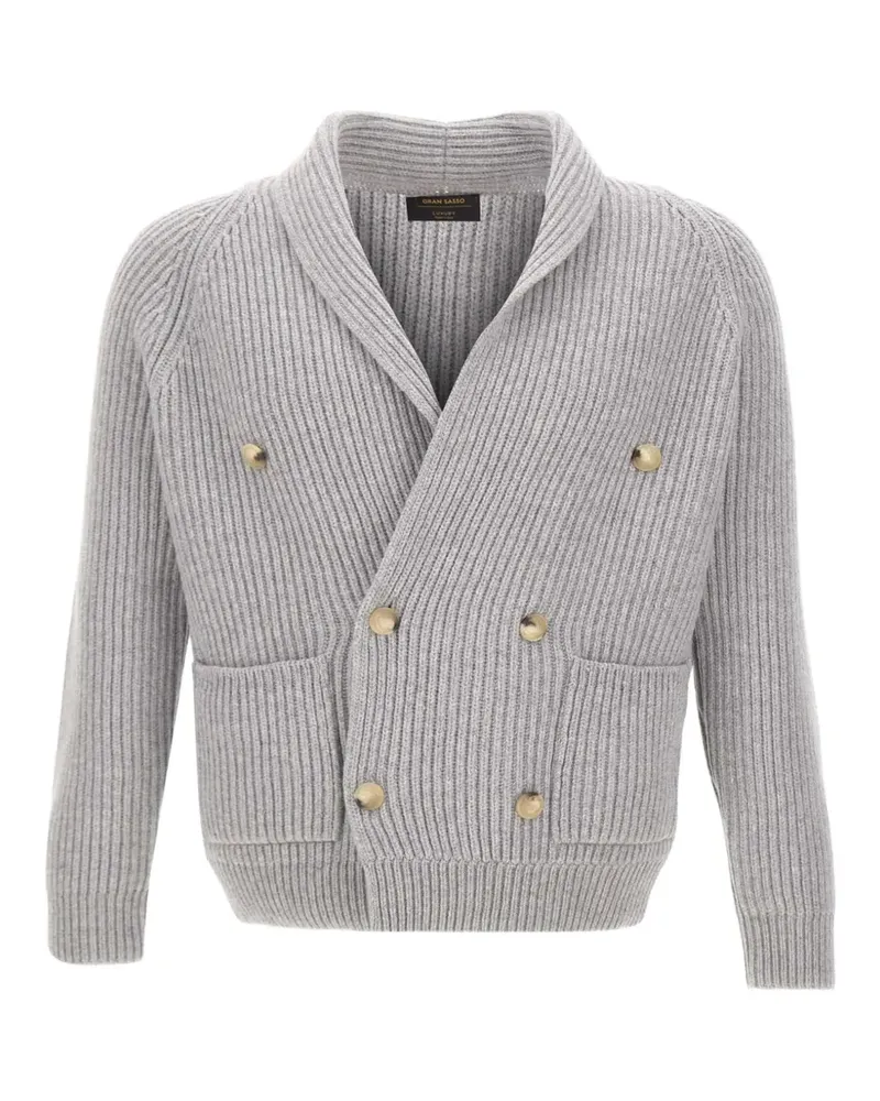 Gran Sasso double-breasted ribbed-knit cardigan - Grau Grau