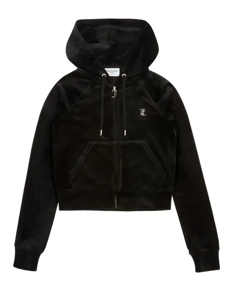 Juicy Couture Aries Velours-Hoodie mit Diamanten - Schwarz Schwarz