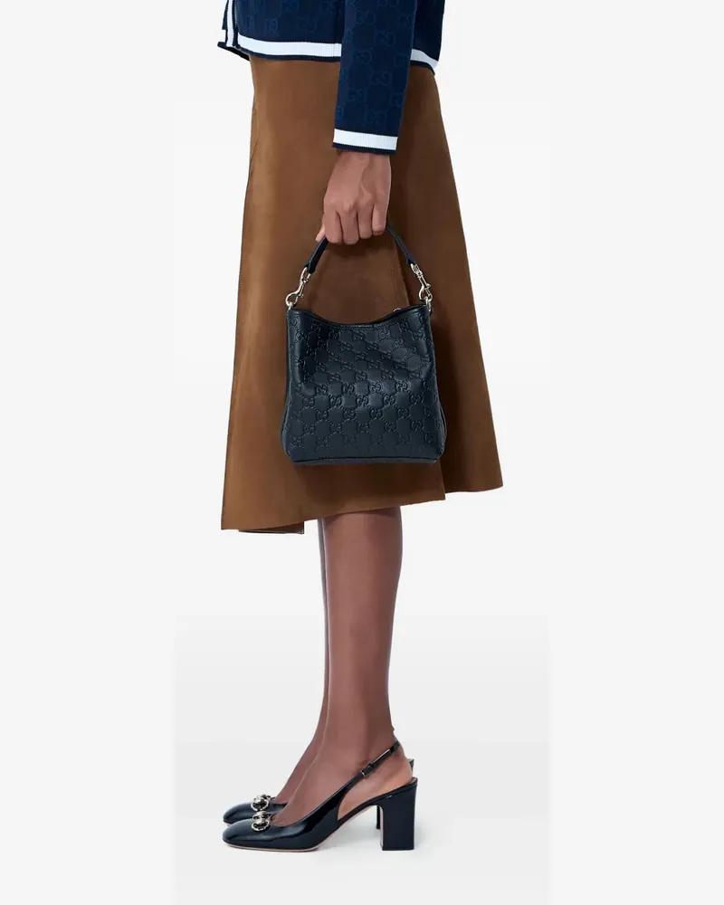 Gucci Kleine GG Emblem Tote Bag - Schwarz Schwarz