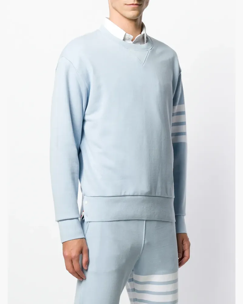 Thom Browne Sweatshirt mit Logo-Streifen - Blau Blau