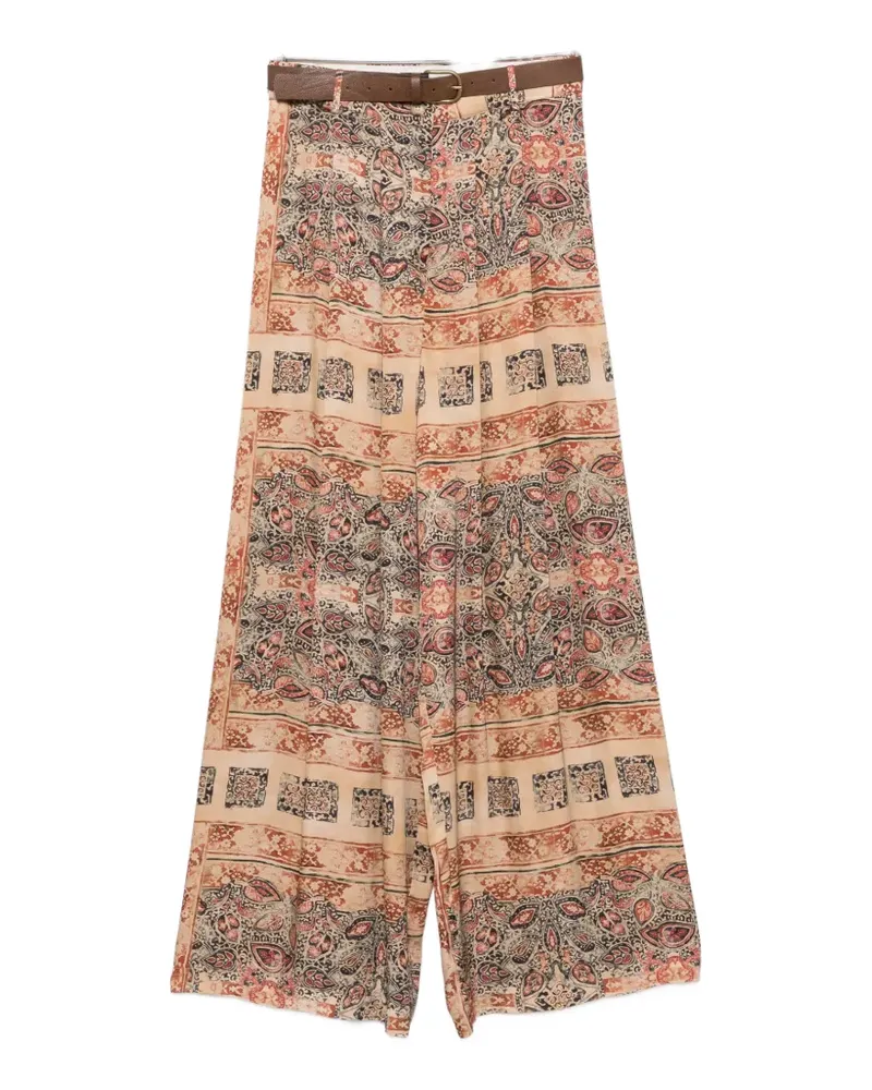 VICOLO paisley-pattern palazzo pants - Nude Nude