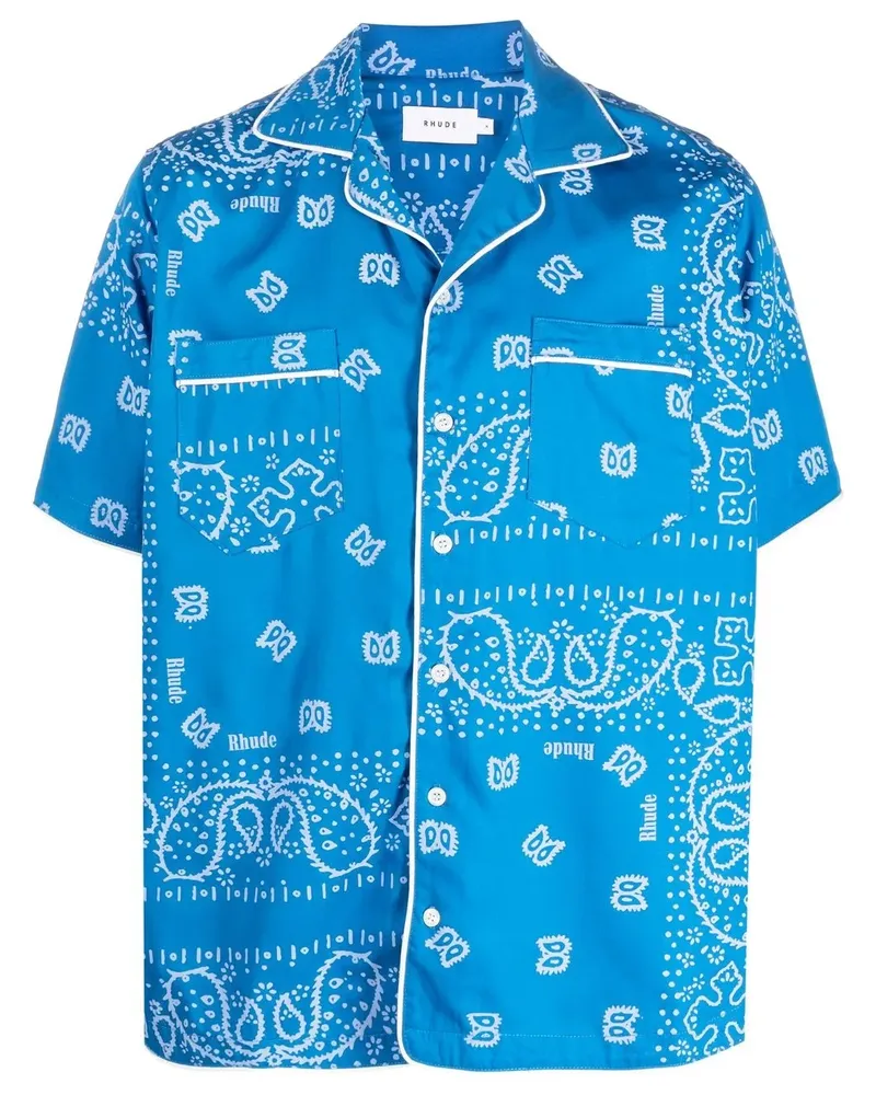 RHUDE Hemd mit Bandana-Print - Blau Blau
