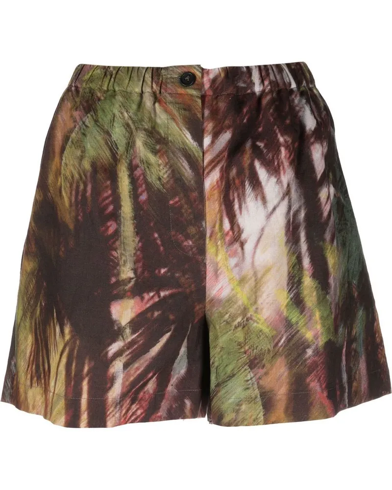 Alanui Shorts mit tropischem Print - Grün Grün