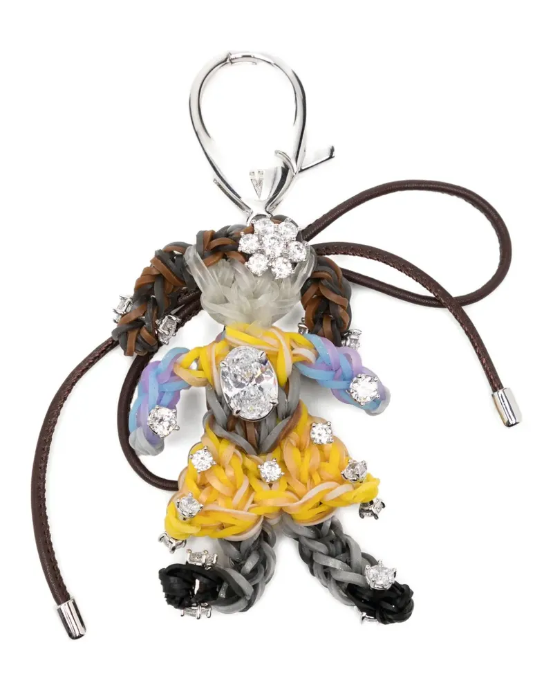 SHUSHU/TONG embellished doll keyring - Gelb Gelb