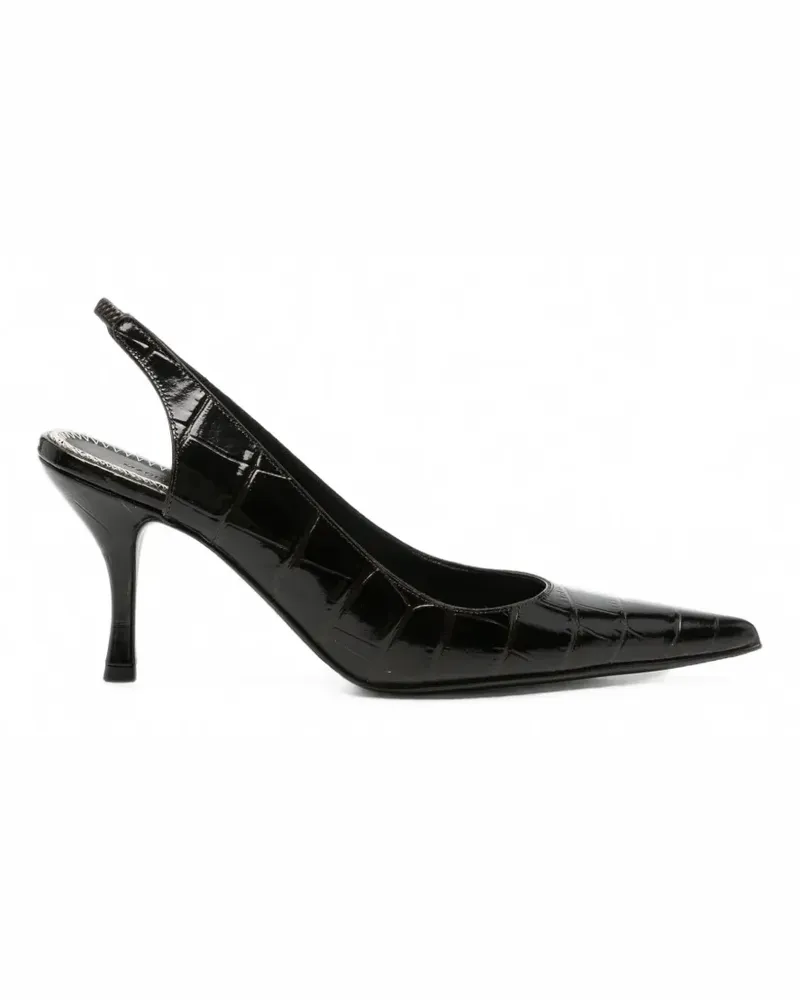 Magda Butrym Slingback-Pumps mit Kroko-Effekt - Schwarz Schwarz