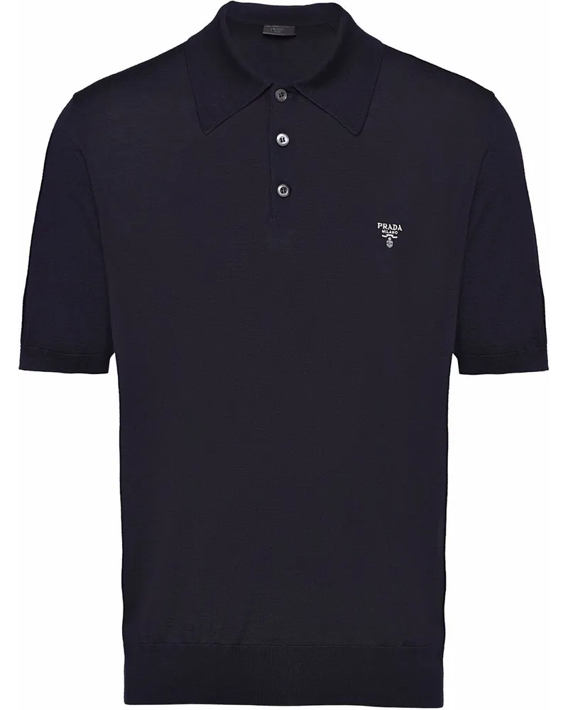 Prada Poloshirt mit Logo-Stickerei - Blau Blau