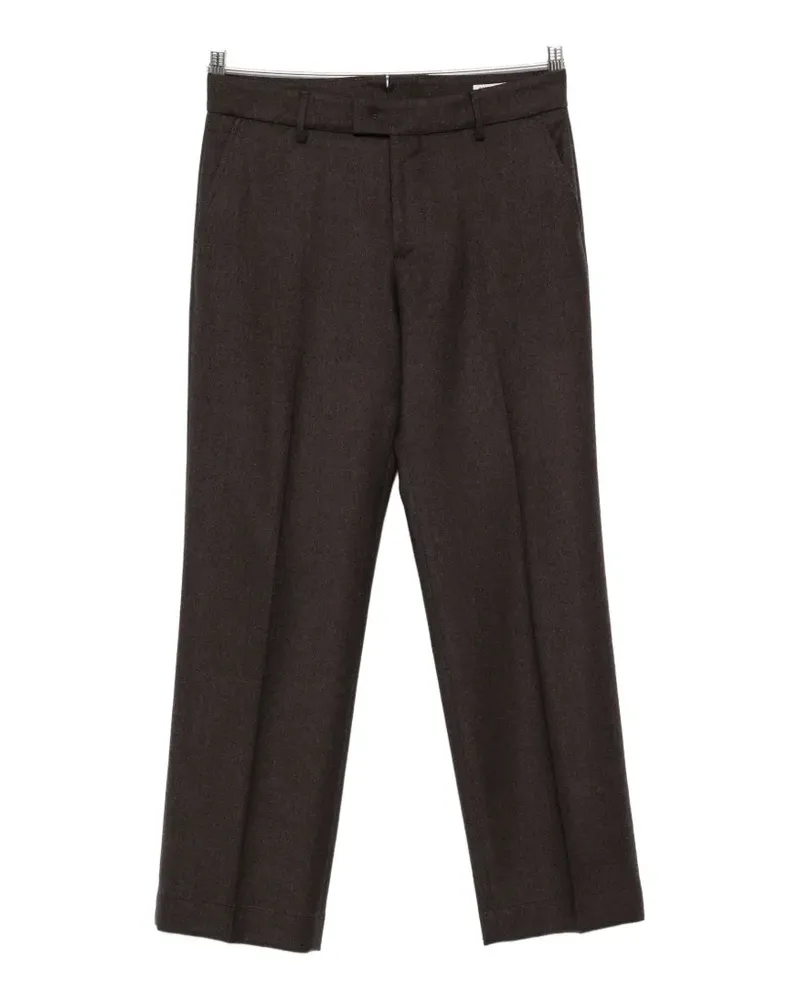 Berwich pressed-crease belt-loop trousers - Braun Braun
