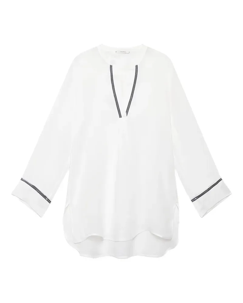 Maliparmi Bluse mit V-Ausschnitt - Weiß Weiß