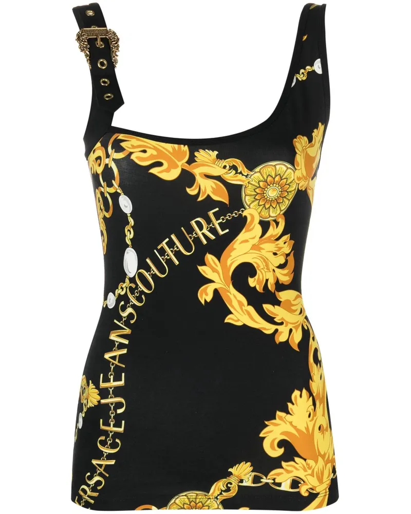 Versace Jeans T-Shirt mit Logo - Schwarz Schwarz