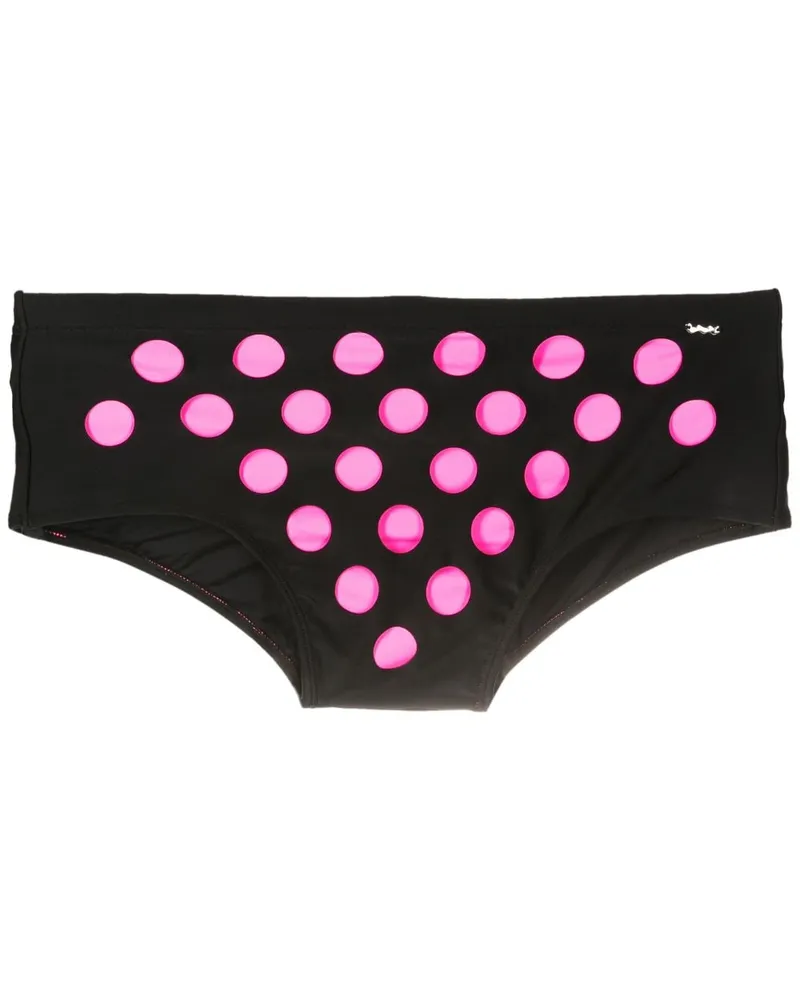 Amir Slama Badehose mit Polka Dots - Schwarz Schwarz