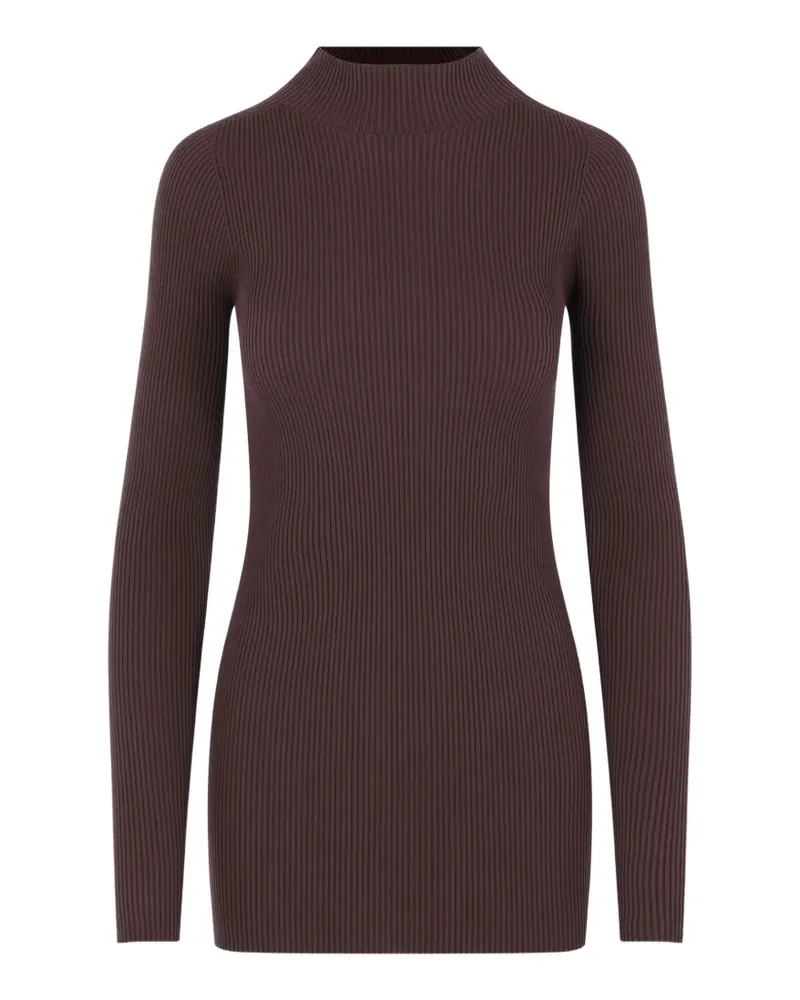 Rick Owens Gerippter Pullover mit Stehkragen - Braun Braun
