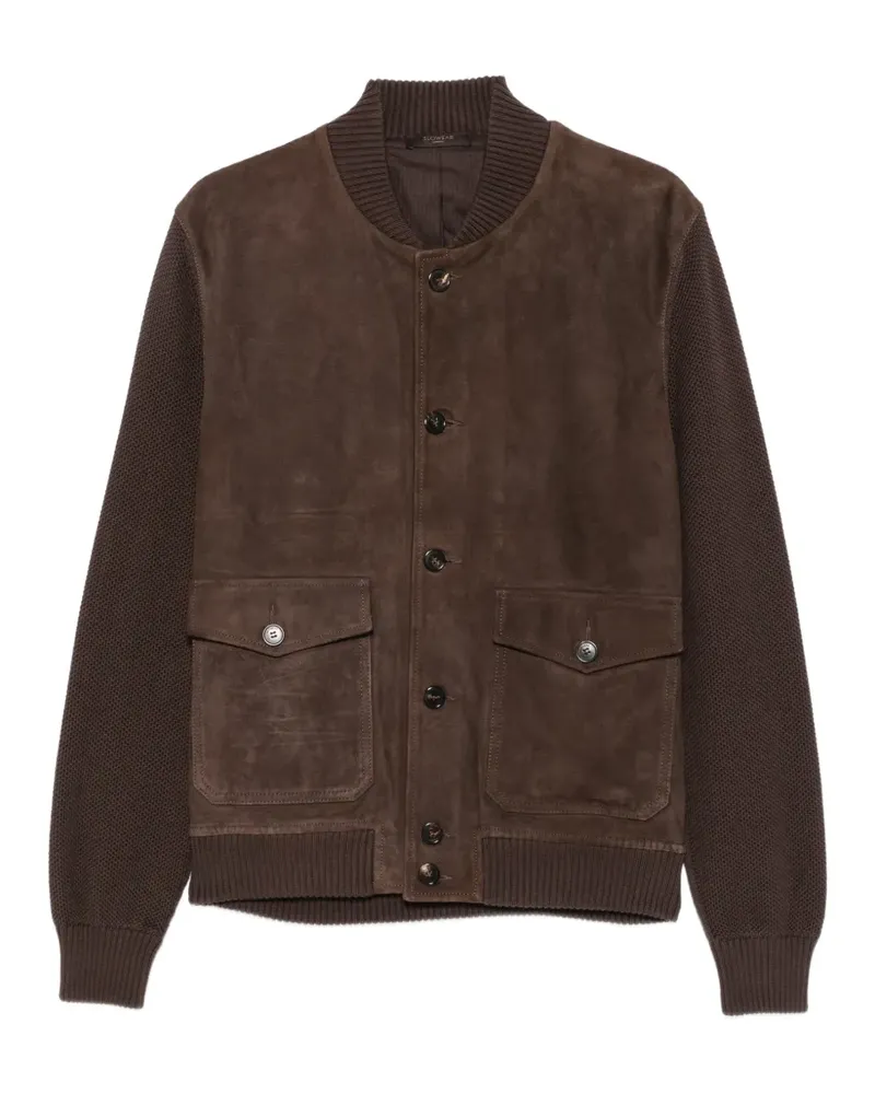 Zanone Jacke mit Waffelstrick-Muster - Braun Braun