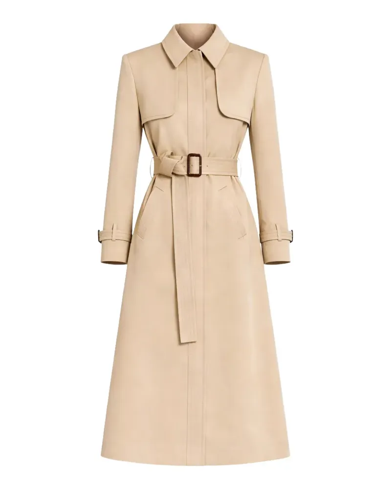 Elie Saab belted pleated coat - Nude Nude