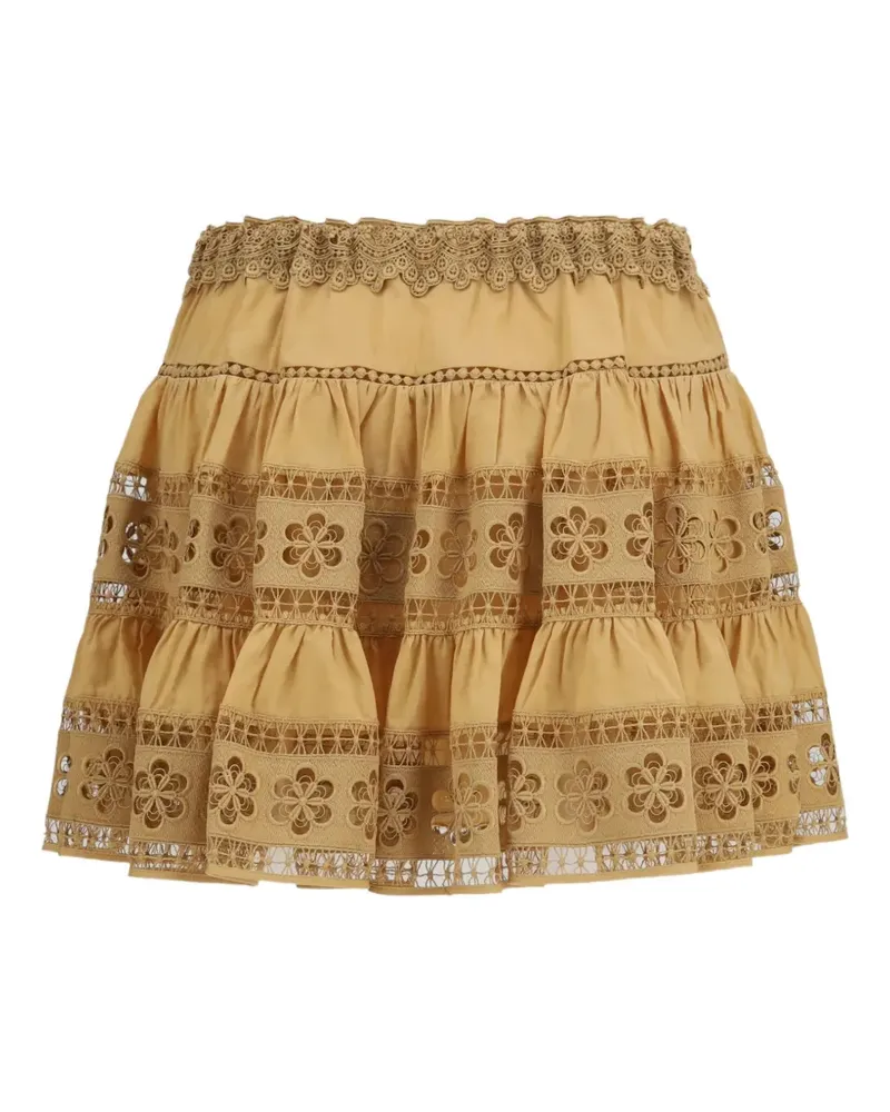 Charo Ruiz Lea broderie anglaise tiered skirt - Nude Nude
