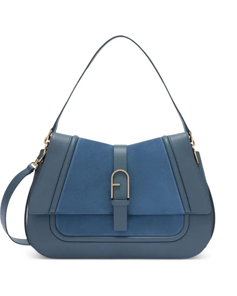 Furla top handle flow leather tote - Blau Blau