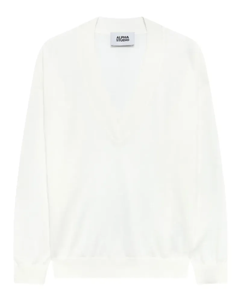 Alpha Studio V-neck sweater - Weiß Weiß