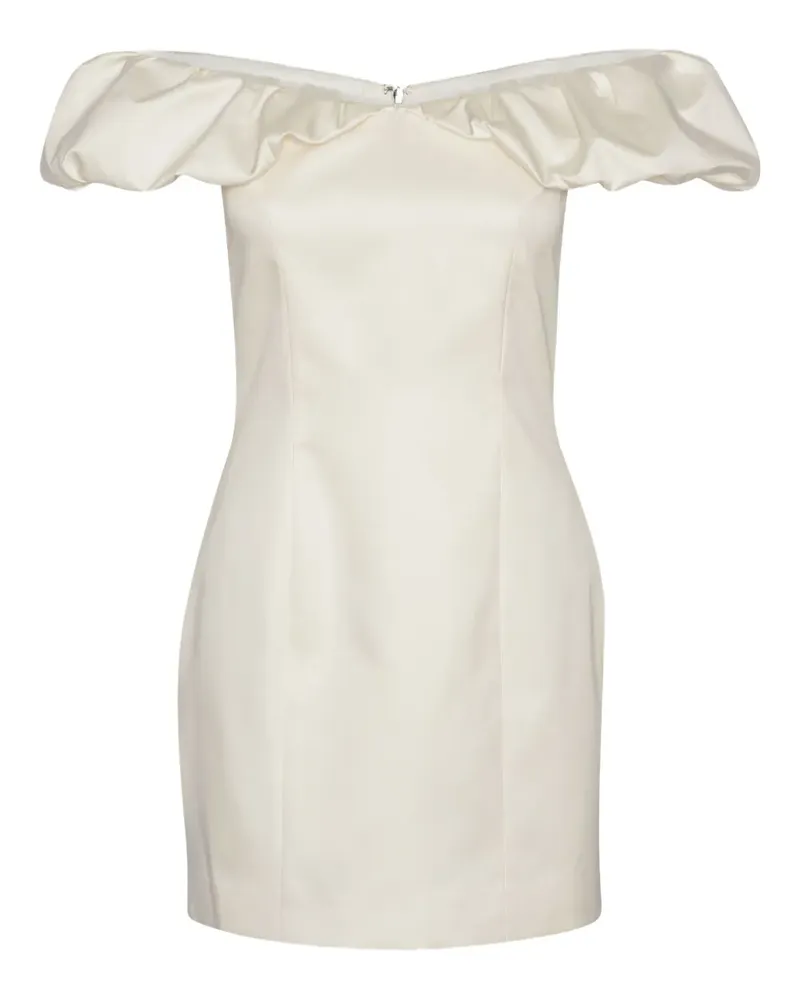 ROTATE Birger Christensen Schulterfreies Minikleid mit Raffungen - Weiß Weiß