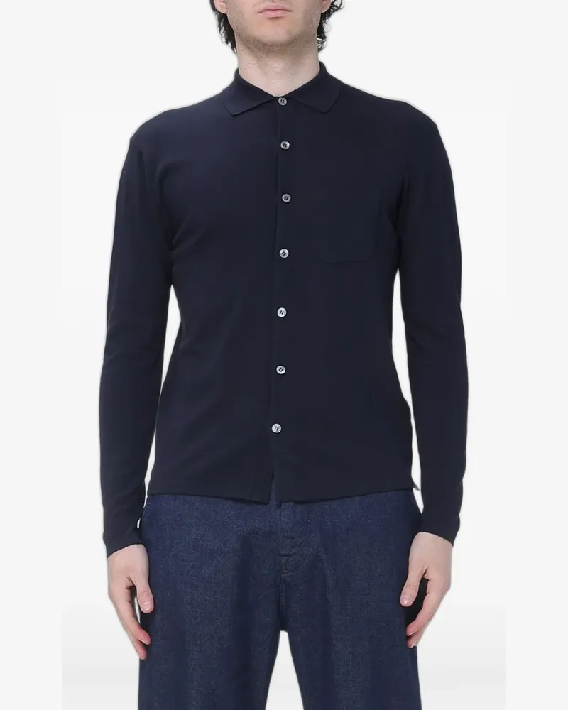 Brooksfield chest-pocket button-up cardigan - Blau Blau