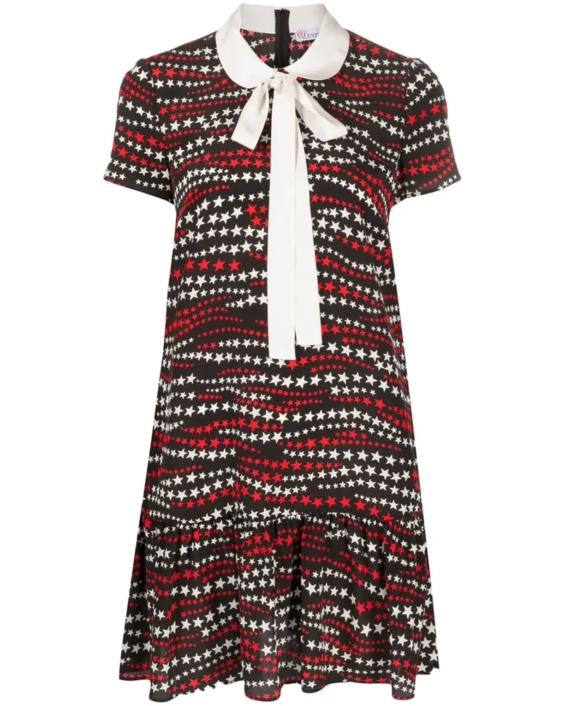 RED Valentino Kleid mit Sterne-Print - Schwarz Schwarz