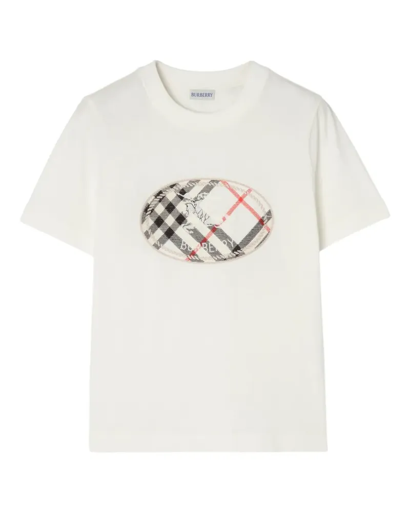 Burberry Check Knight-stamp cotton T-shirt - Nude Nude