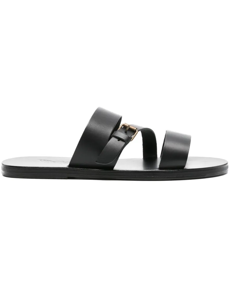 Ancient Greek Sandals Flache Ifiklis Sandalen - Schwarz Schwarz