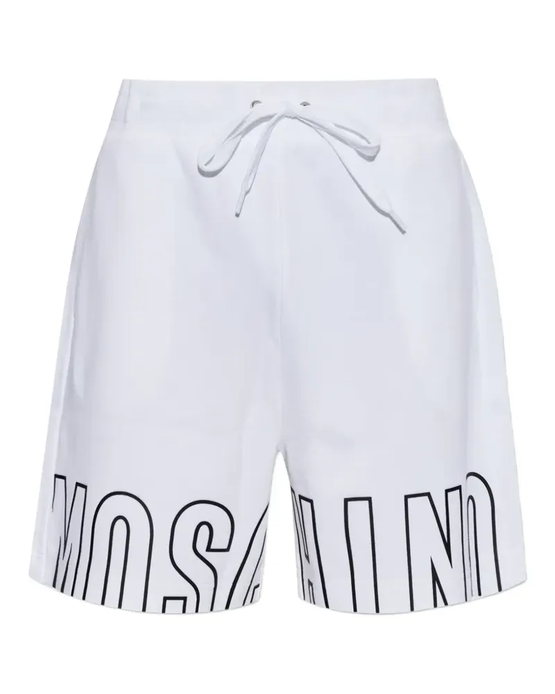 Moschino Joggingshorts mit Logo-Print - Weiß Weiß