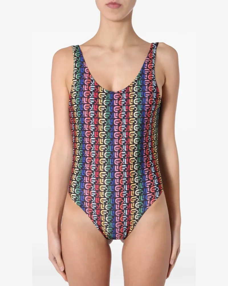 Être Cécile logo-print swimsuit - Schwarz Schwarz