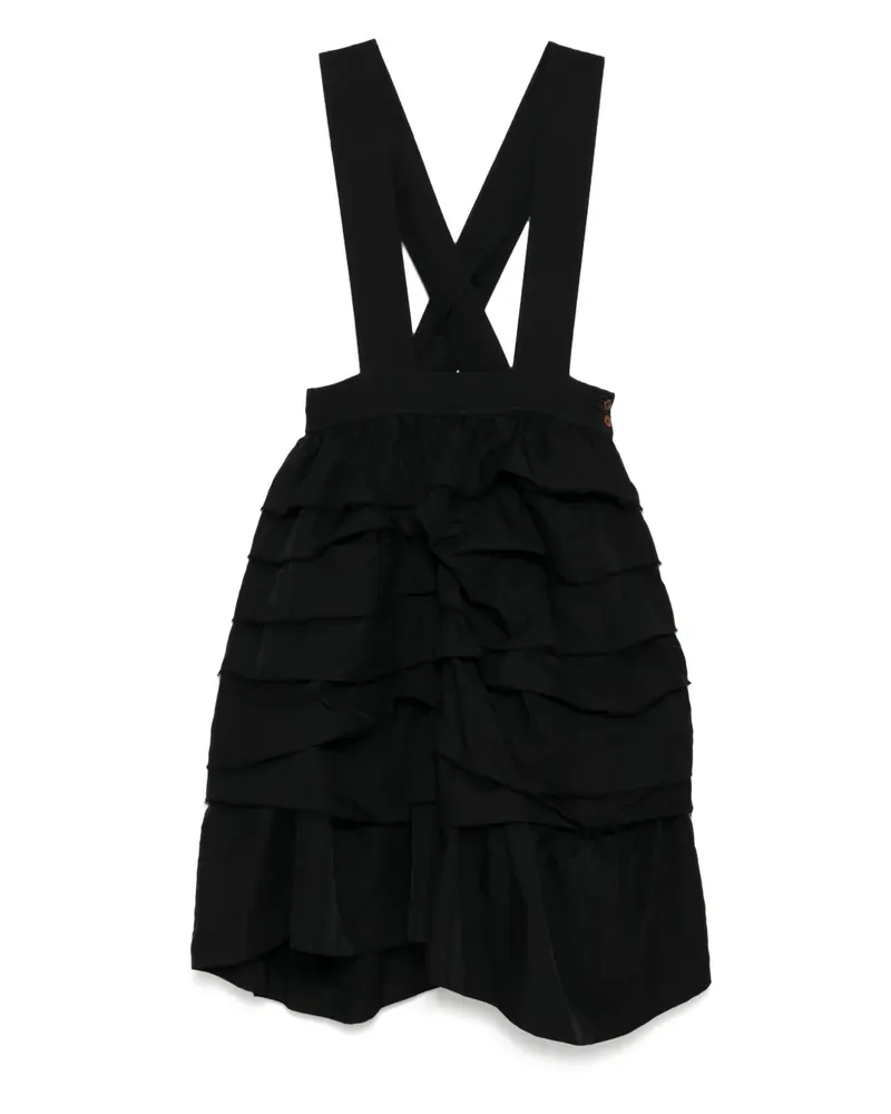 Comme des Garçons Latzkleid mit ungesäumten Kanten - Schwarz Schwarz