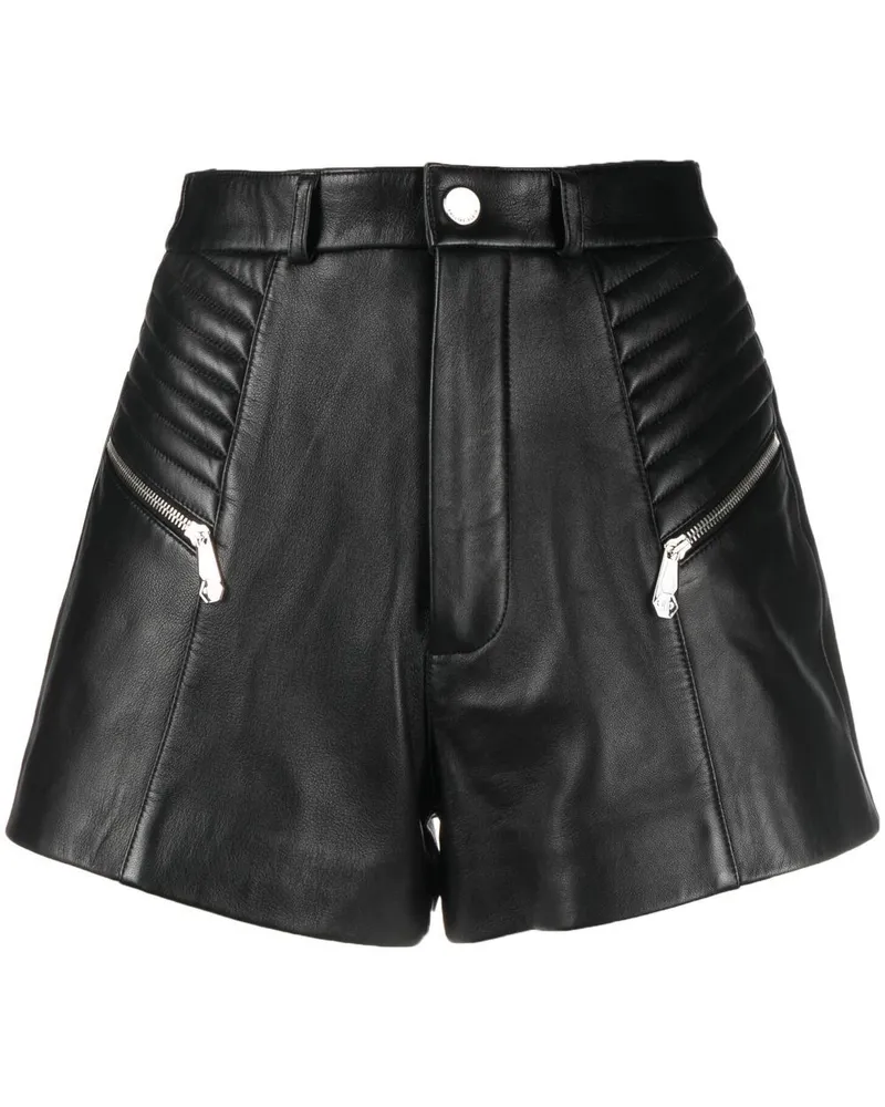 Philipp Plein Shorts aus Leder - Schwarz Schwarz