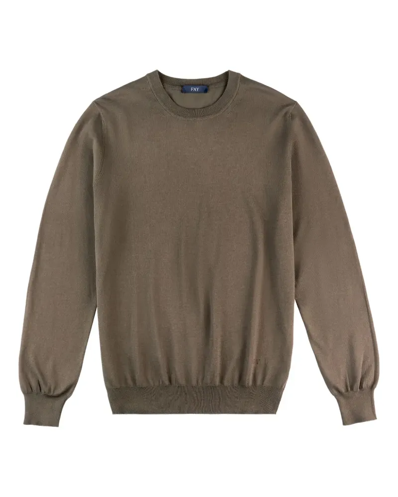 Fay Pullover mit rundem Ausschnitt - Braun Braun