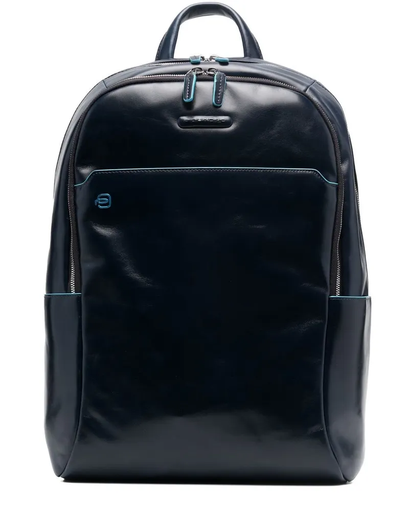 Piquadro Rucksack mit Logo-Patch - Blau Blau