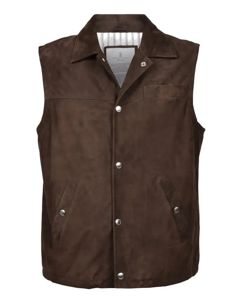 Brunello Cucinelli suede gilet - Braun Braun