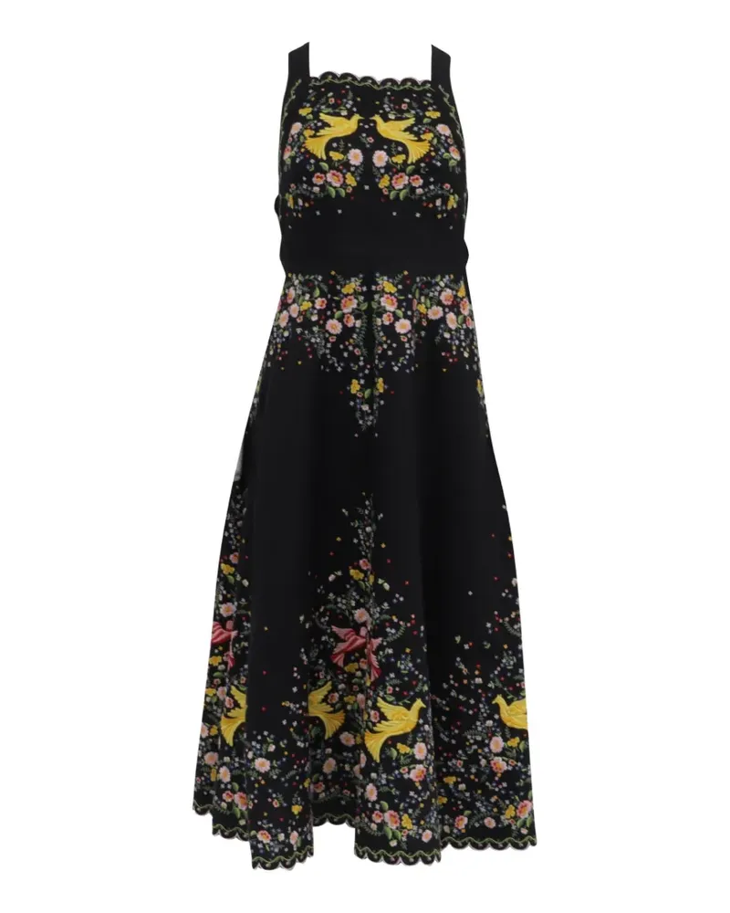 Zimmermann Rückenfreies Midikleid mit Stickerei - Schwarz Schwarz