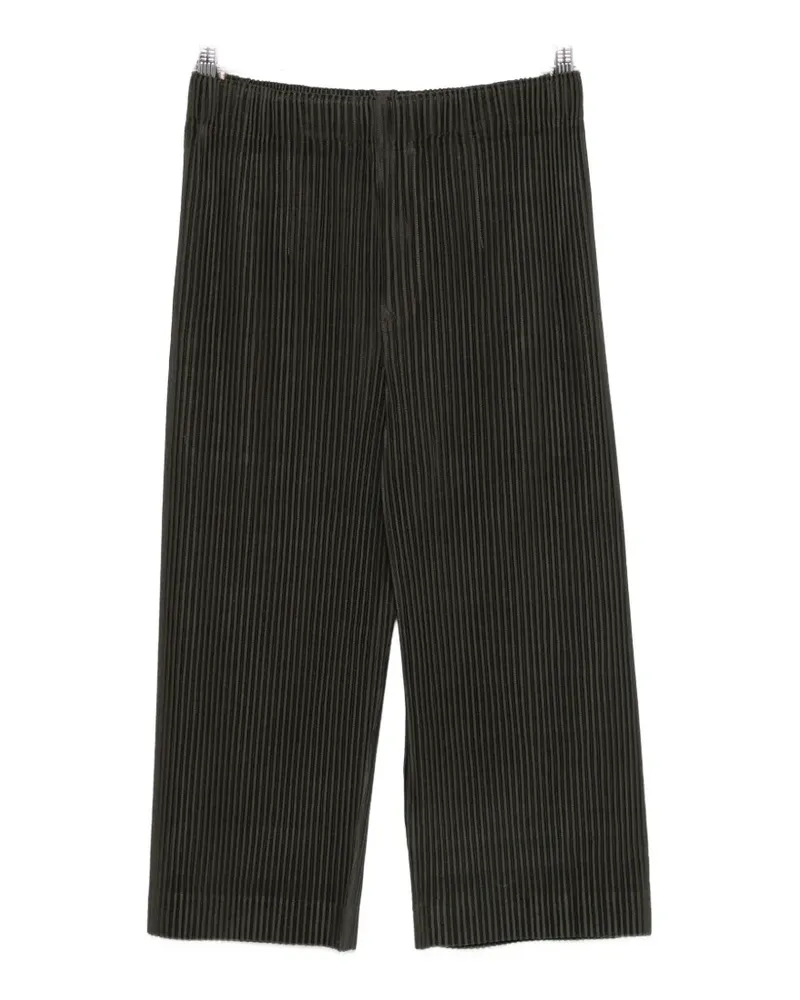 Issey Miyake pleated cropped trousers - Braun Braun
