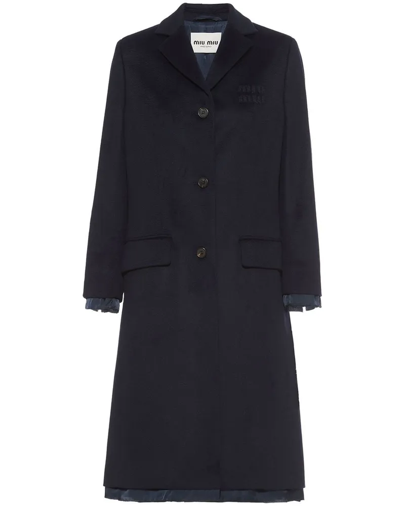 Miu Miu Einreihiger Mantel - Blau Blau